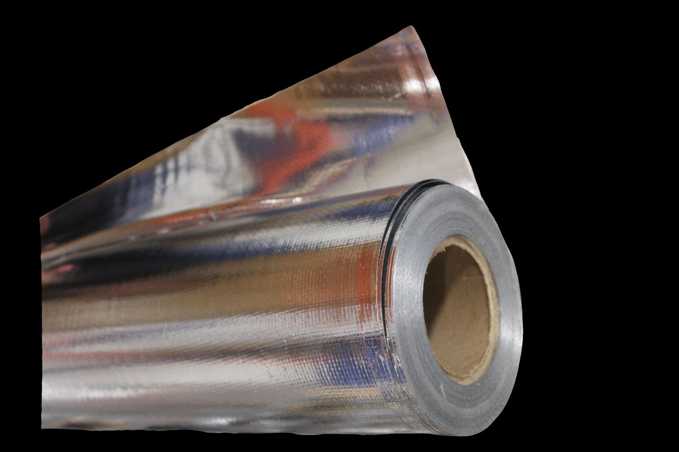 Aluminium-faced radiant barrier roll unrolled